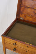 Load image into Gallery viewer, 19th Century Blonde Oak Lift-Top Desk with Green Leather Top
