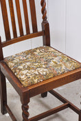 Load image into Gallery viewer, Antique English Oak Barley Twist Chair with Tapestry Seat

