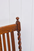 Load image into Gallery viewer, Antique English Oak Barley Twist Chair with Tapestry Seat
