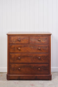 Load image into Gallery viewer, 19th Century Flamed Mahogany Two Over Three Chest
