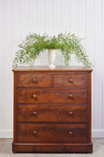 Load image into Gallery viewer, 19th Century Flamed Mahogany Two Over Three Chest
