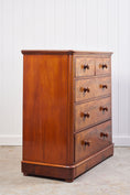 Load image into Gallery viewer, 19th Century Flamed Mahogany Two Over Three Chest
