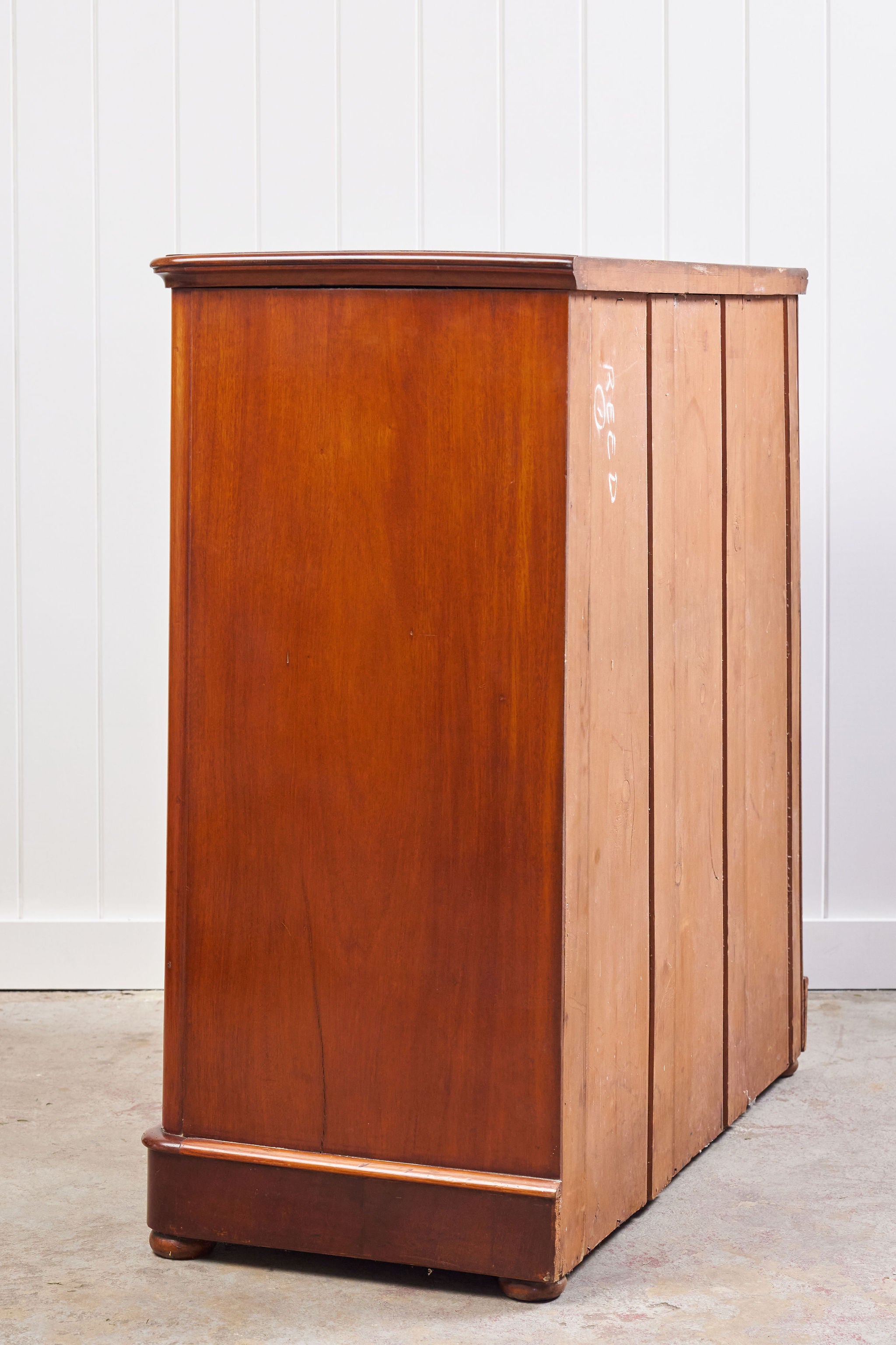 19th Century Flamed Mahogany Two Over Three Chest