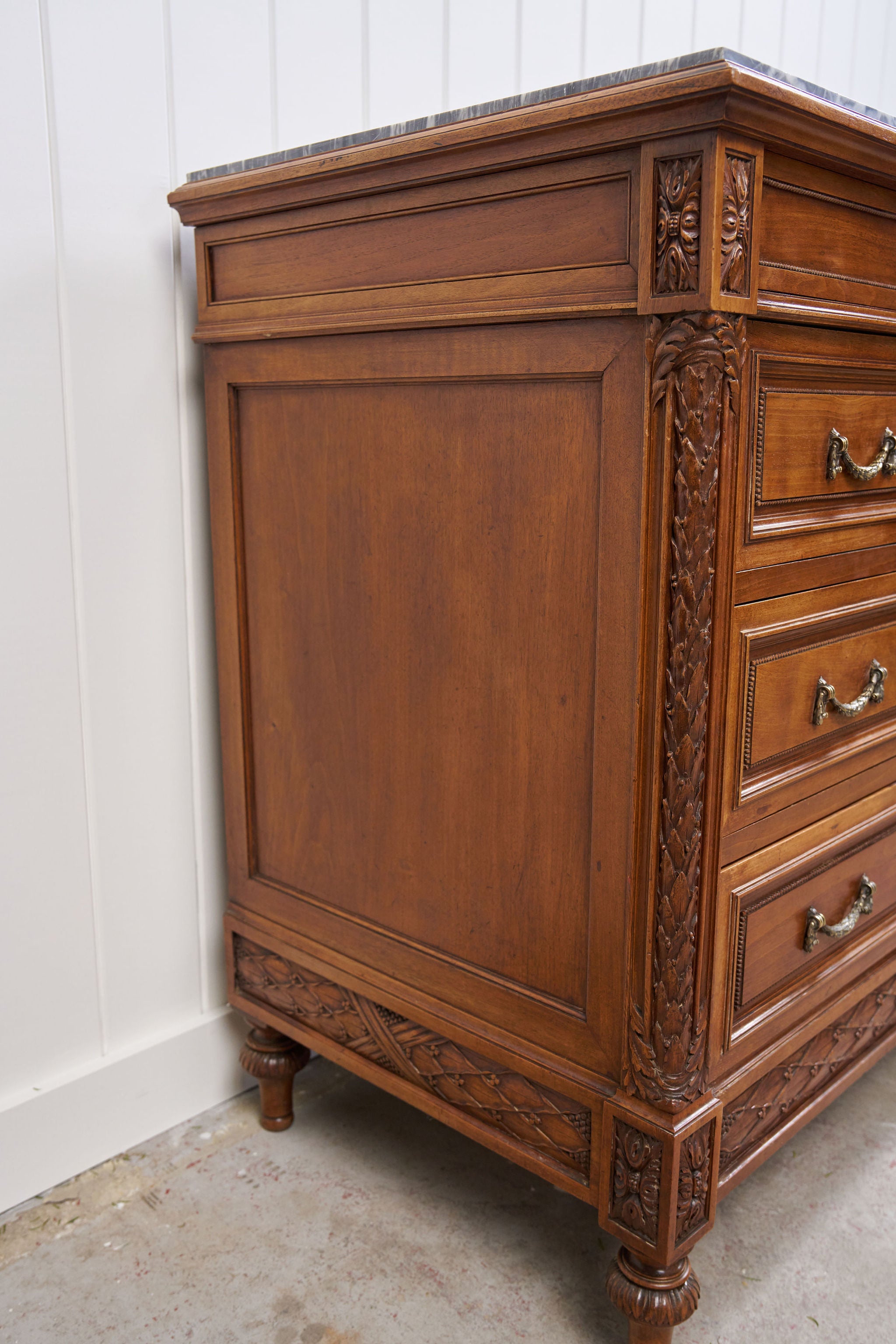 19th Century French Secretary with Marble Top by CH Jeanselme