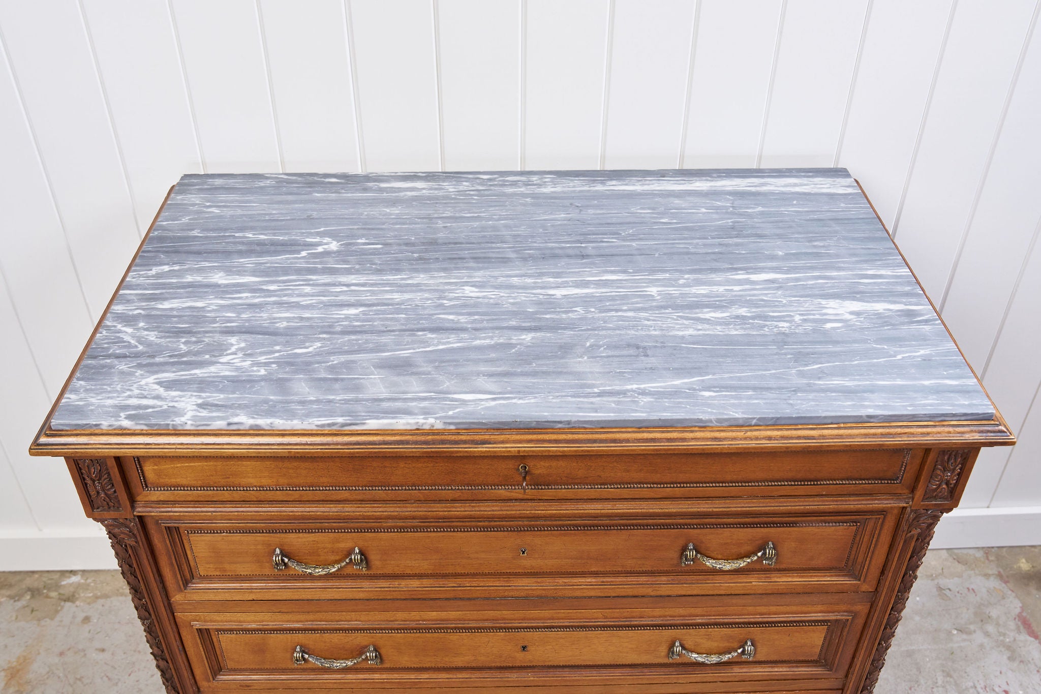 19th Century French Secretary with Marble Top by CH Jeanselme