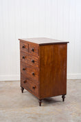 Load image into Gallery viewer, Thin English Mahogany Chest with Original Wooden Knobs + Feet (c. 1825)
