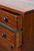 Load image into Gallery viewer, Thin English Mahogany Chest with Original Wooden Knobs + Feet (c. 1825)
