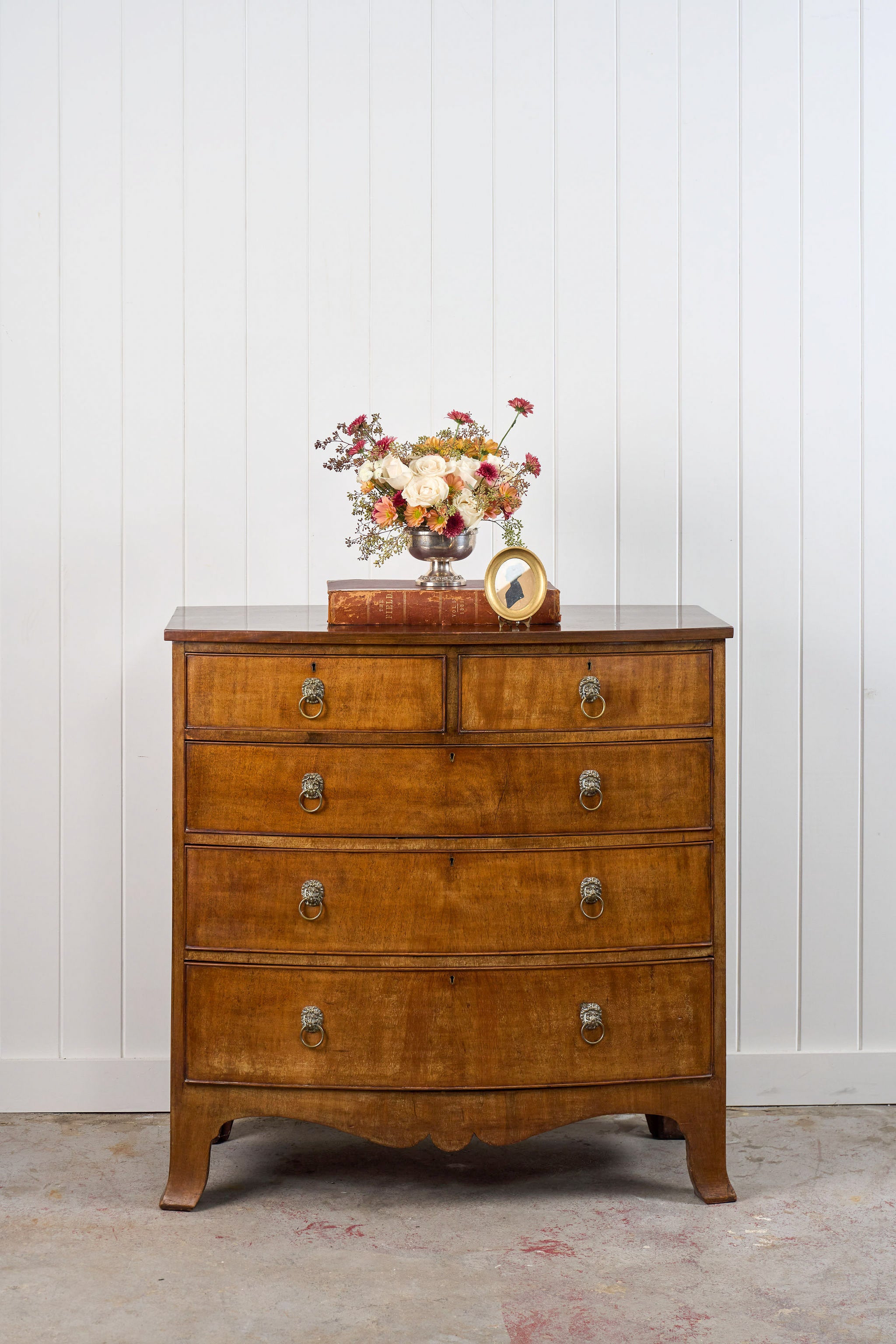 19th Century Mahogany Chest with Lion Head Pulls