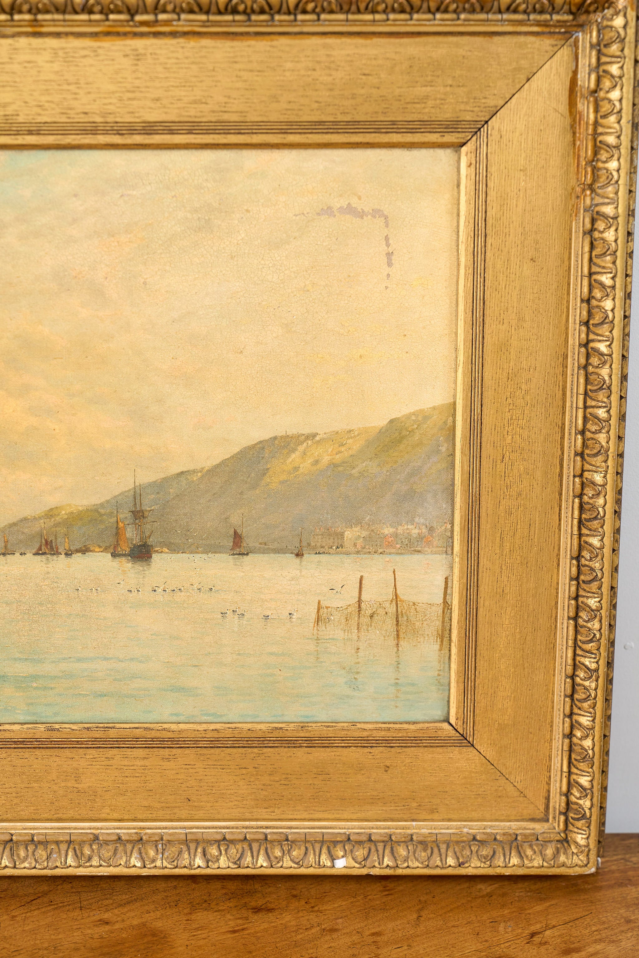 George Stanfield Walters (English, 1838-1924) Signed Study of Boats Oil On Canvas