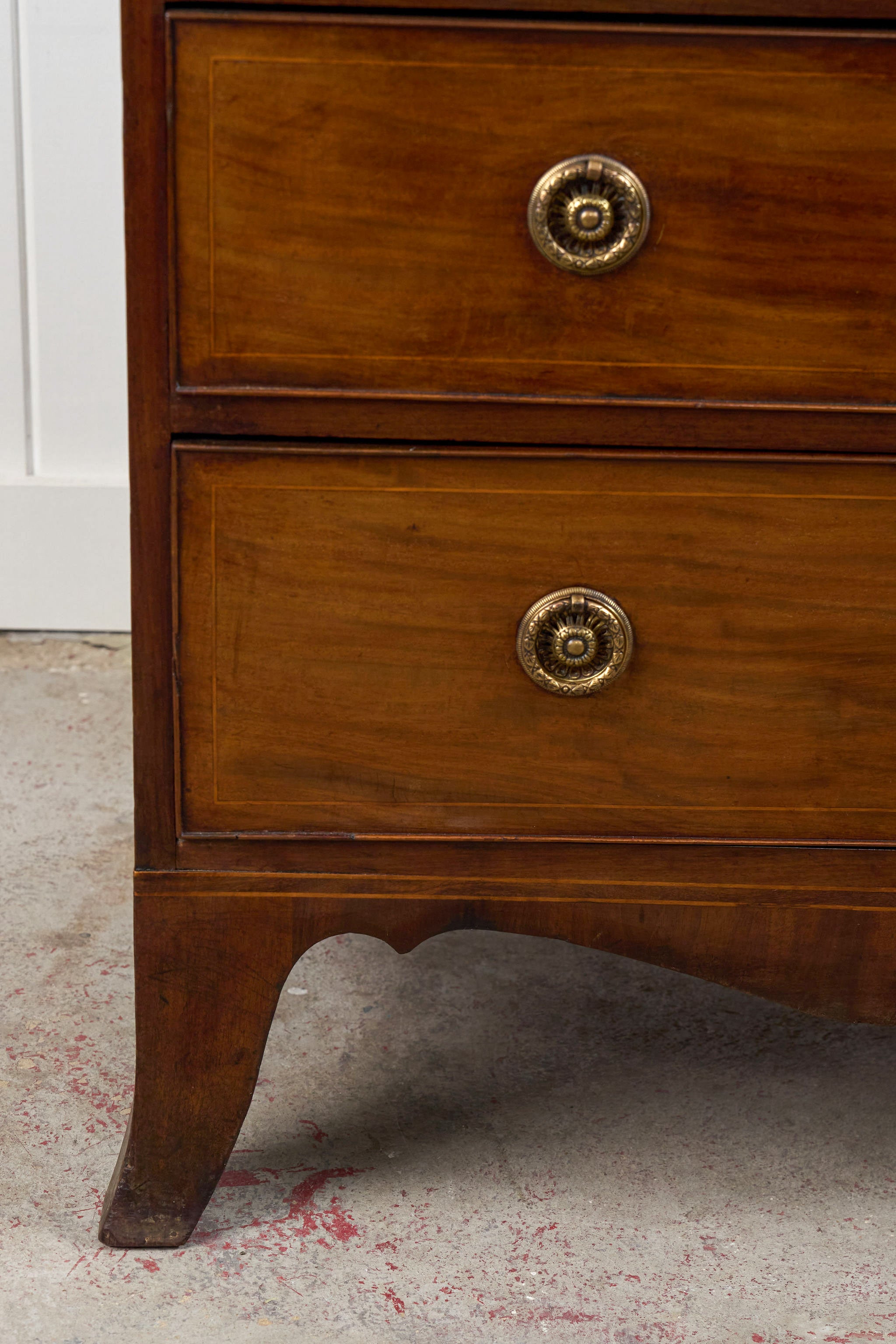 19th Century English Mahogany 4-Drawer Chest with Ring Pulls (c. 1880)