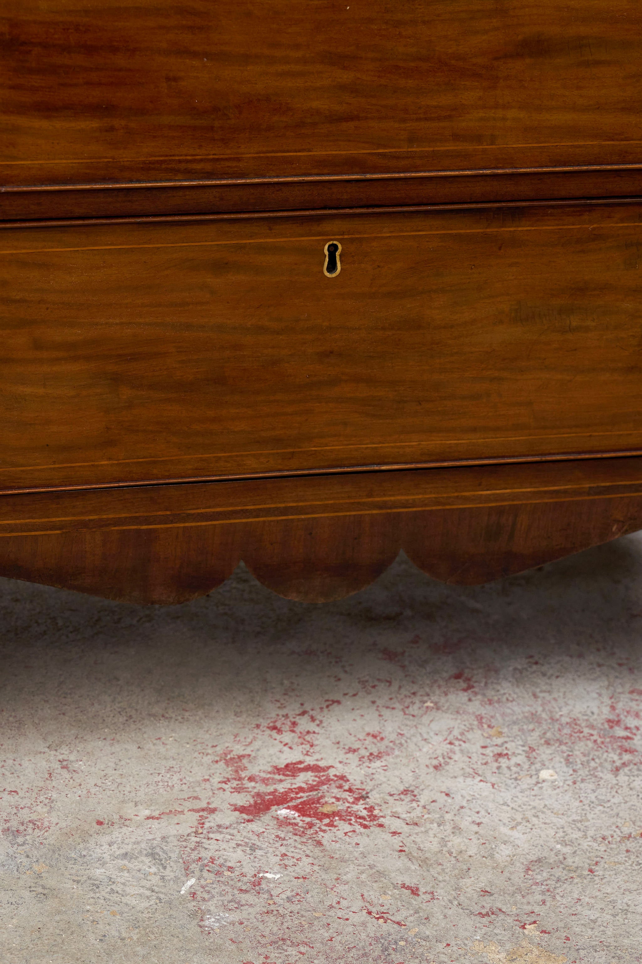 19th Century English Mahogany 4-Drawer Chest with Ring Pulls (c. 1880)