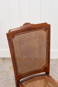 Load image into Gallery viewer, Antique Petite Walnut Accent Chair with Hand-tied Cane Seat + Back with Bobbin Legs

