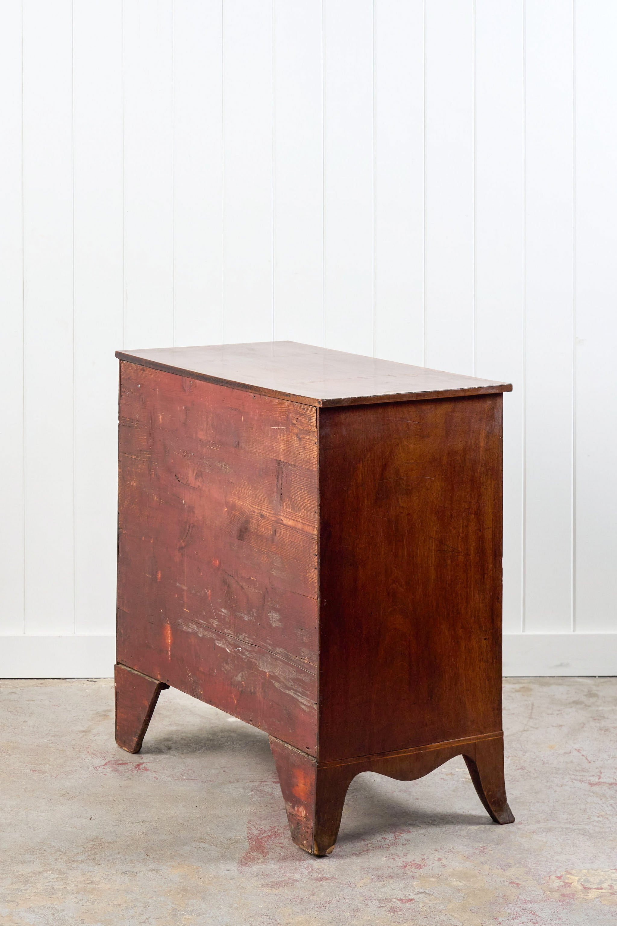 19th Century English Mahogany 4-Drawer Chest with Ring Pulls (c. 1880)