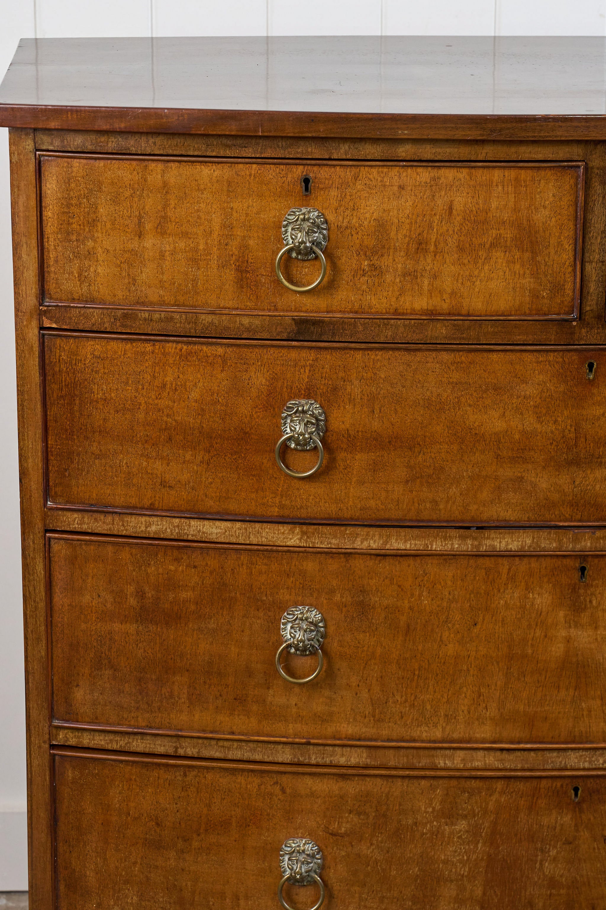 19th Century Mahogany Chest with Lion Head Pulls