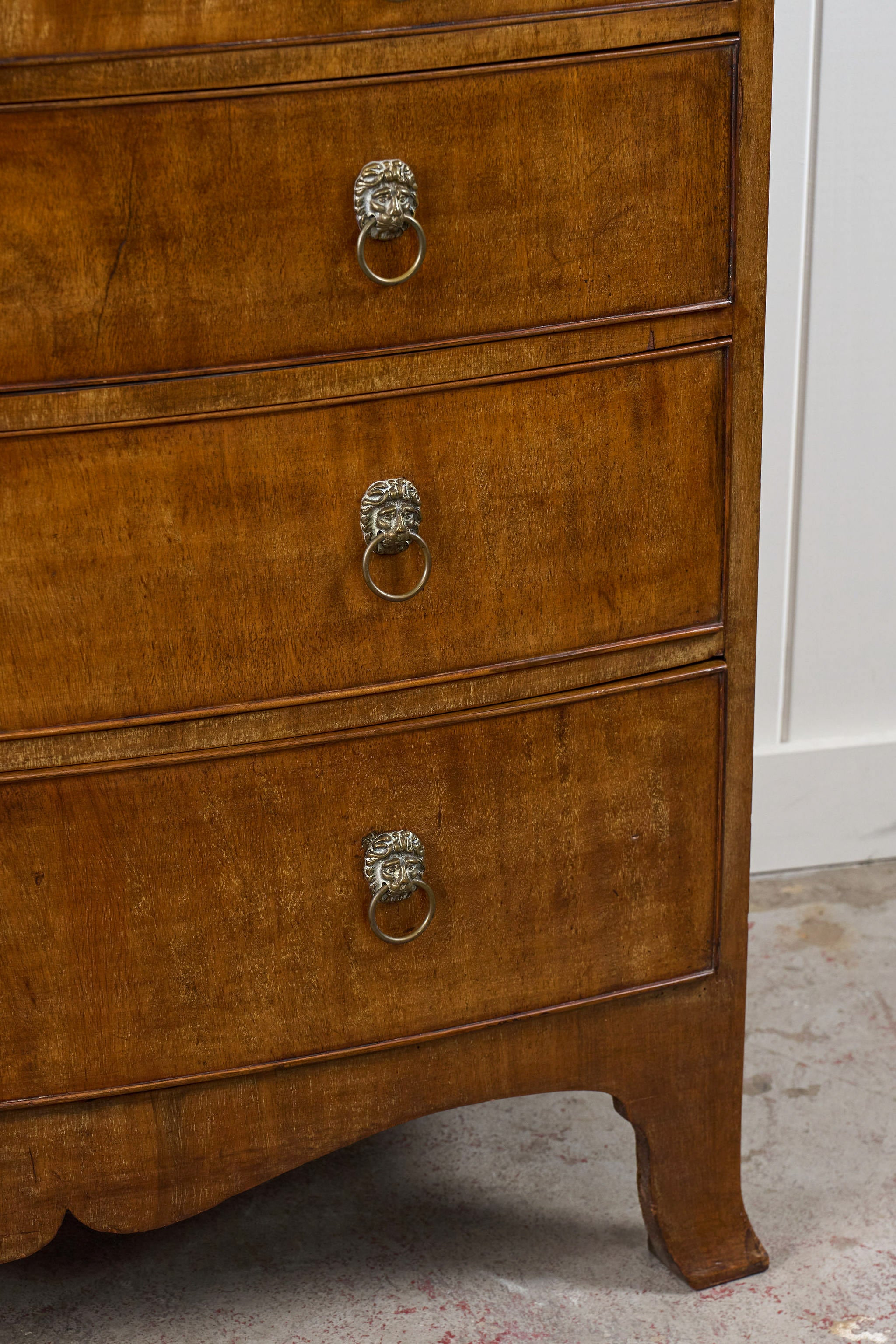 19th Century Mahogany Chest with Lion Head Pulls