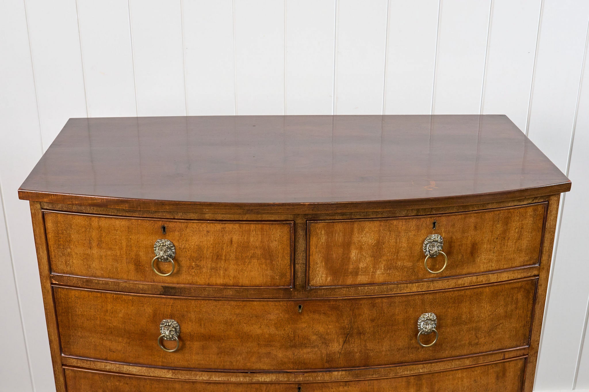 19th Century Mahogany Chest with Lion Head Pulls