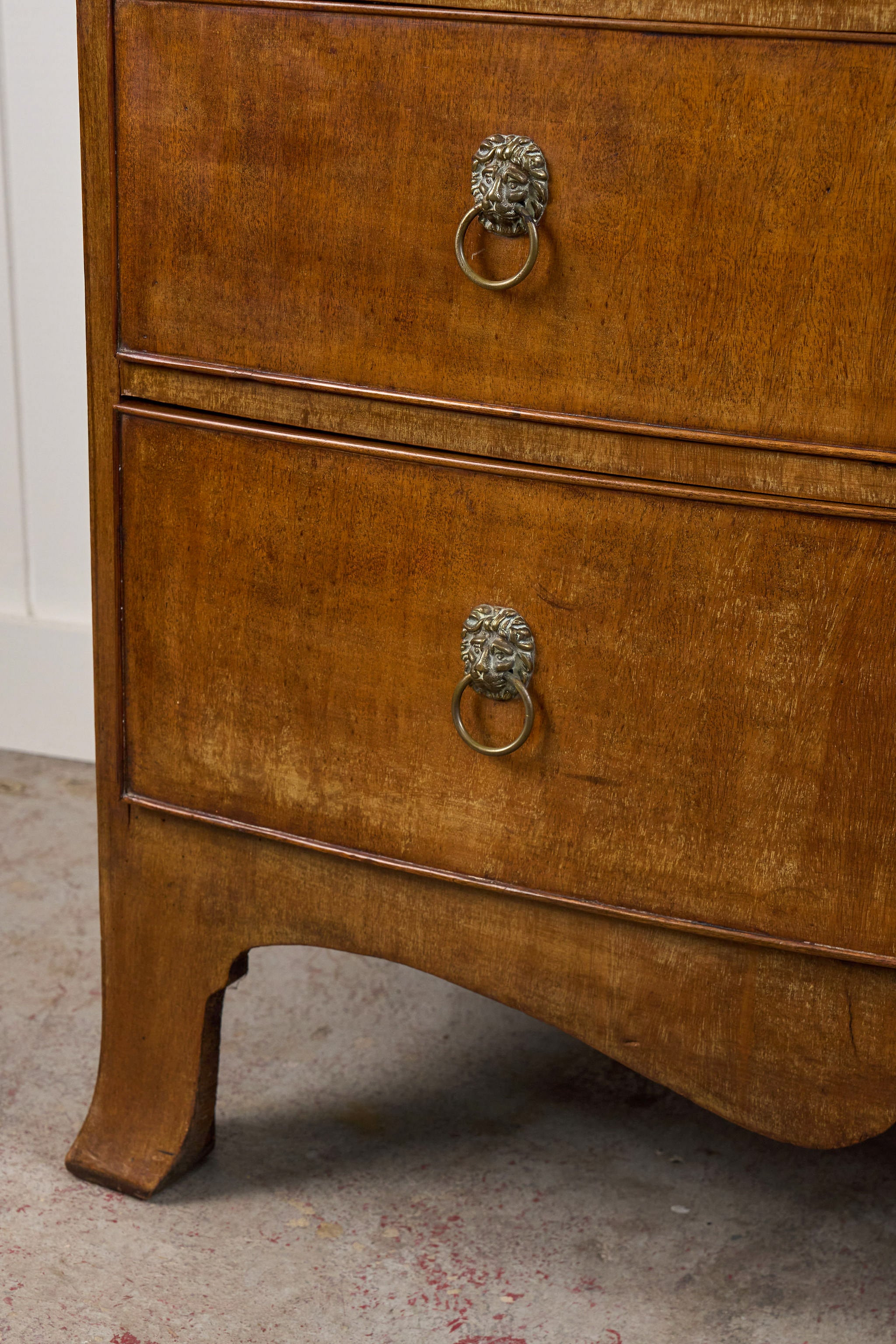 19th Century Mahogany Chest with Lion Head Pulls