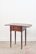 Load image into Gallery viewer, Regency 2-Drawer Pembroke Side Table With Tapered Legs On Casters (c. 1820)
