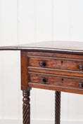 Load image into Gallery viewer, Regency 2-Drawer Pembroke Side Table With Tapered Legs On Casters (c. 1820)

