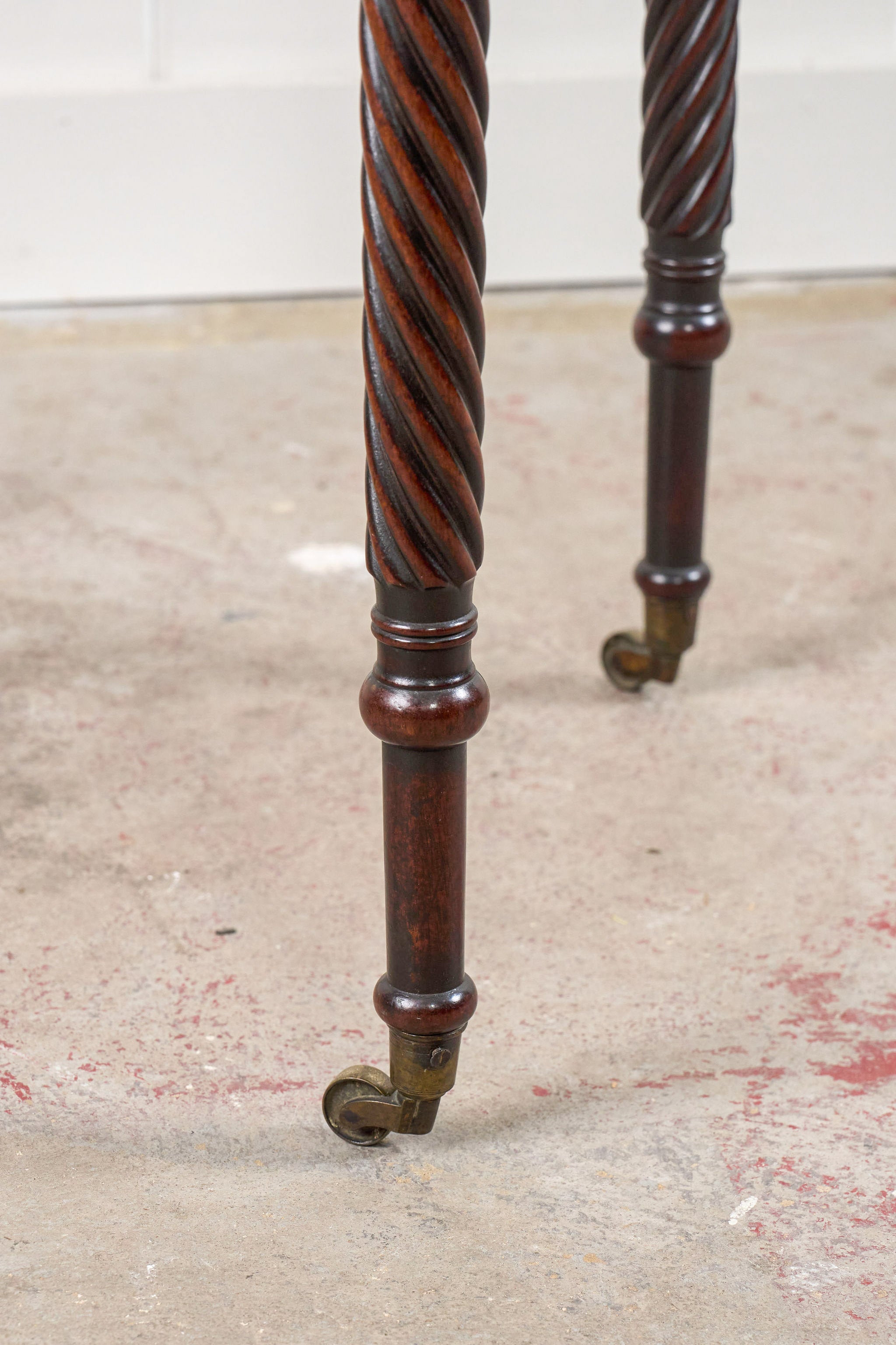 Regency 2-Drawer Pembroke Side Table With Tapered Legs On Casters (c. 1820)