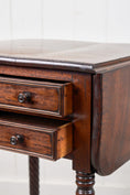 Load image into Gallery viewer, Regency 2-Drawer Pembroke Side Table With Tapered Legs On Casters (c. 1820)
