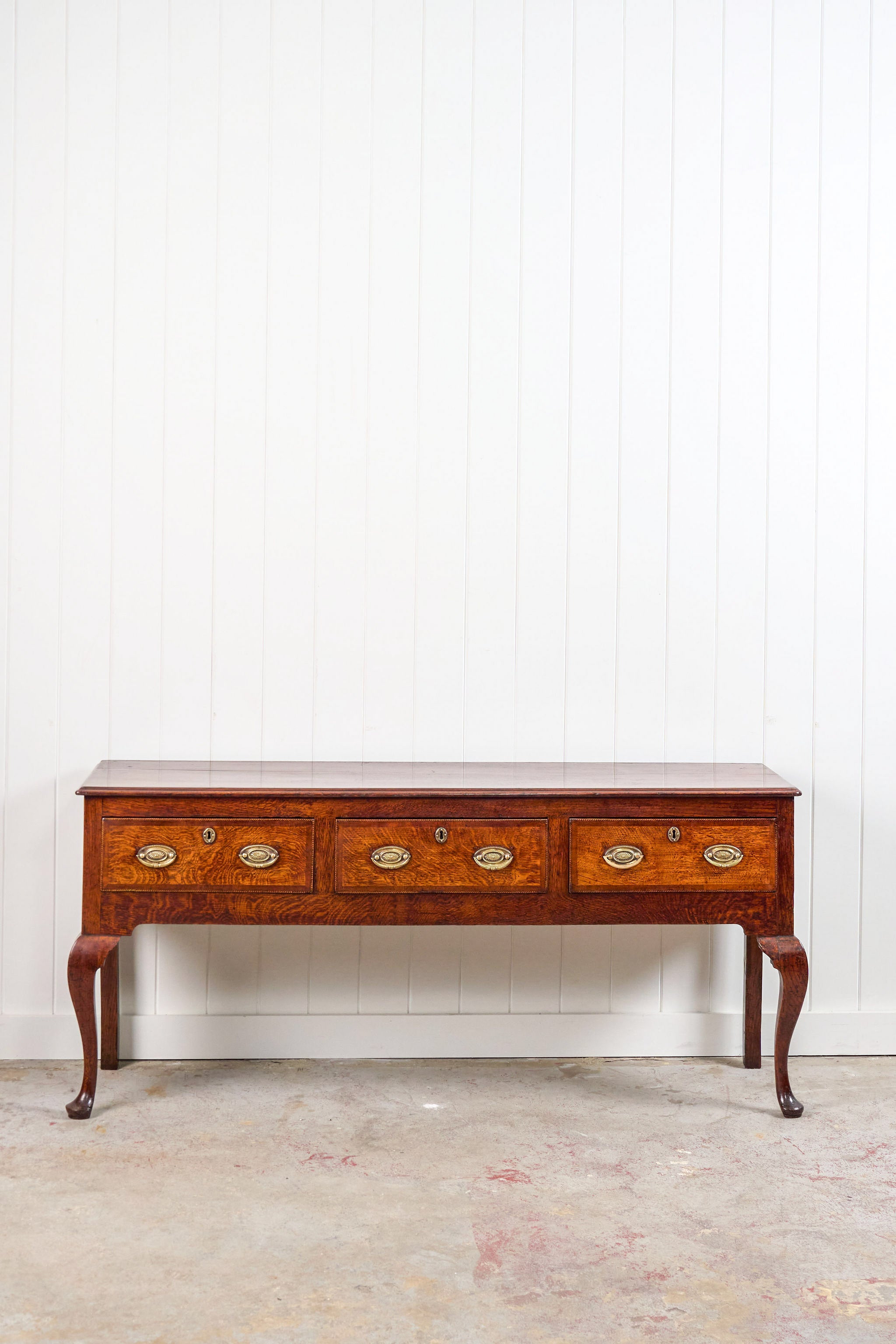 Late 18th Century Tiger Oak Dresser Base / Console (c. 1790)