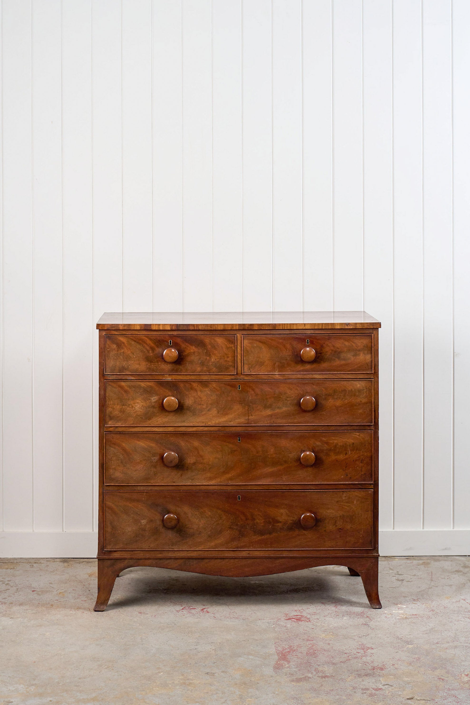 Early 19th Century Flame Mahogany with Original Knobs (c. 1825)