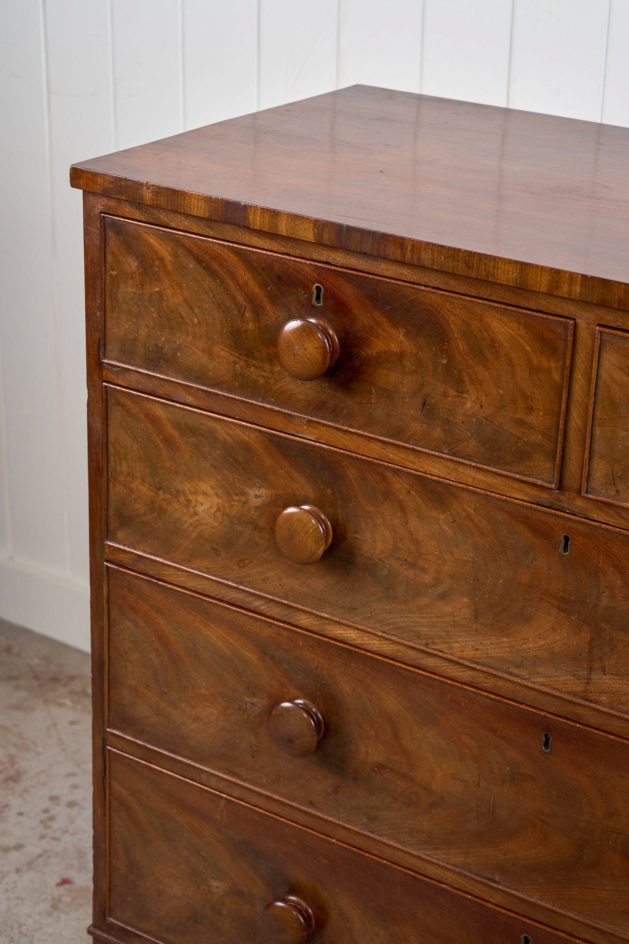 Early 19th Century Flame Mahogany with Original Knobs (c. 1825)