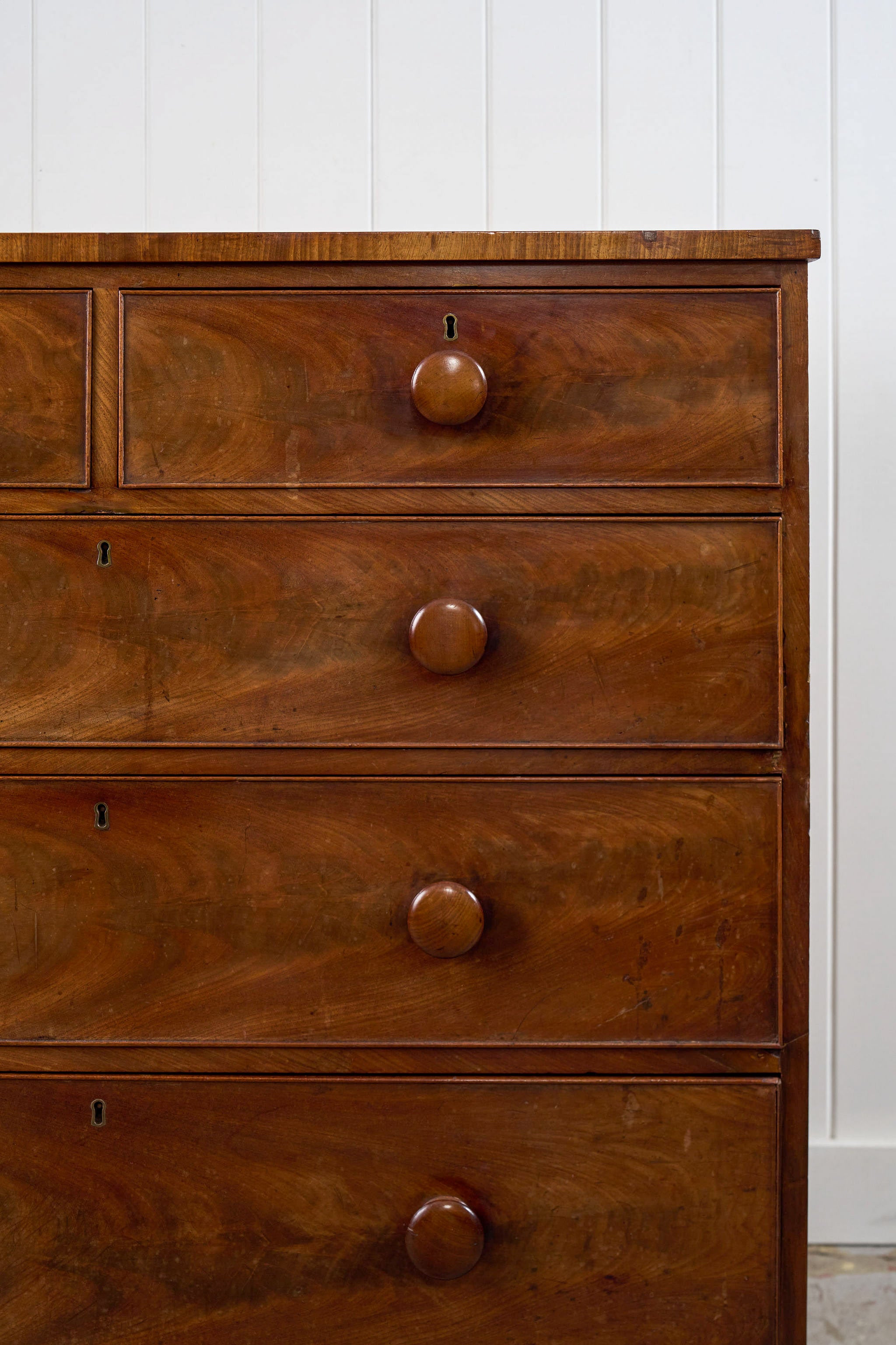 Early 19th Century Flame Mahogany with Original Knobs (c. 1825)