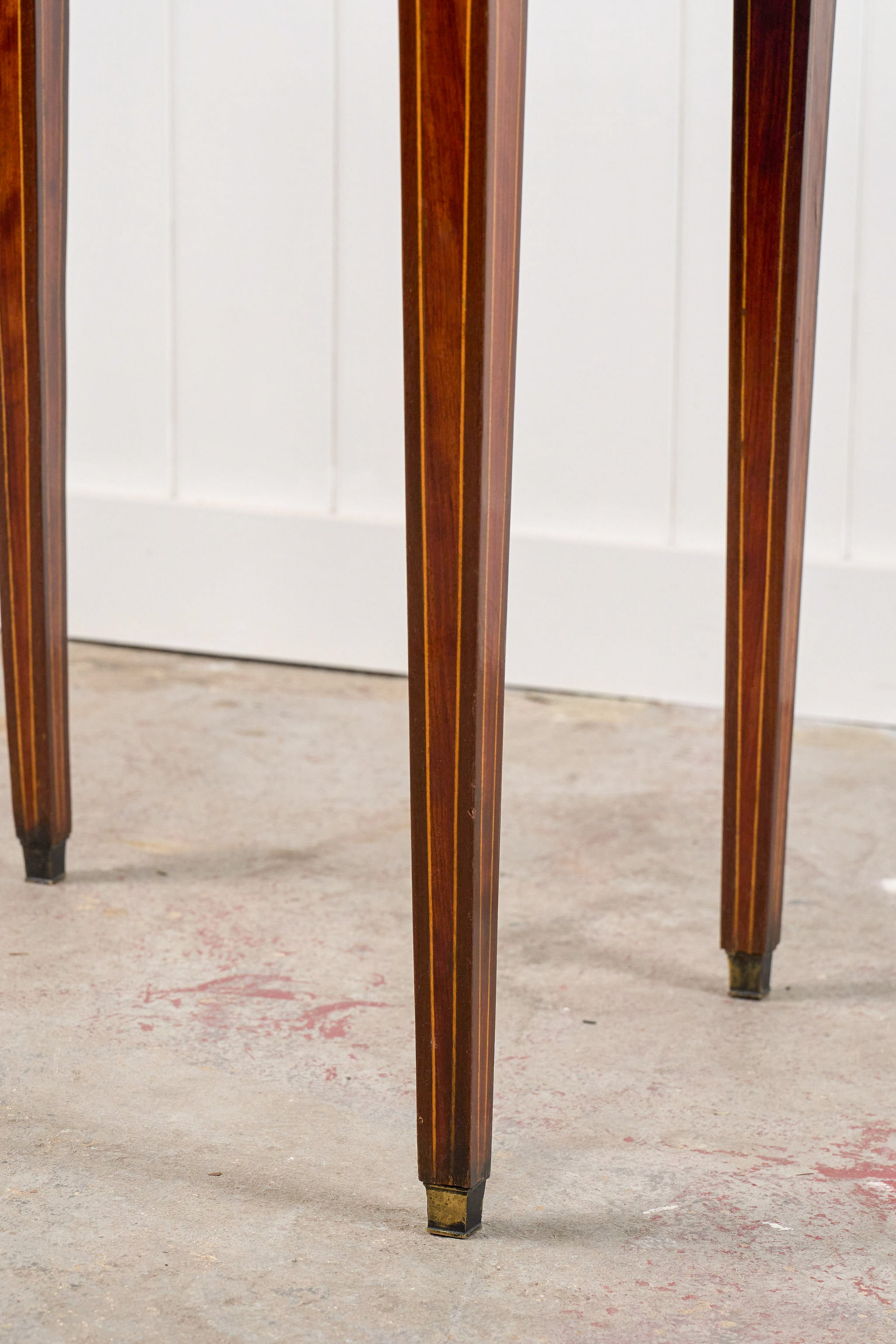 French Parquet Demilune Card Table (c. 1900)