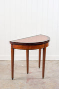 Load image into Gallery viewer, French Parquet Demilune Card Table (c. 1900)
