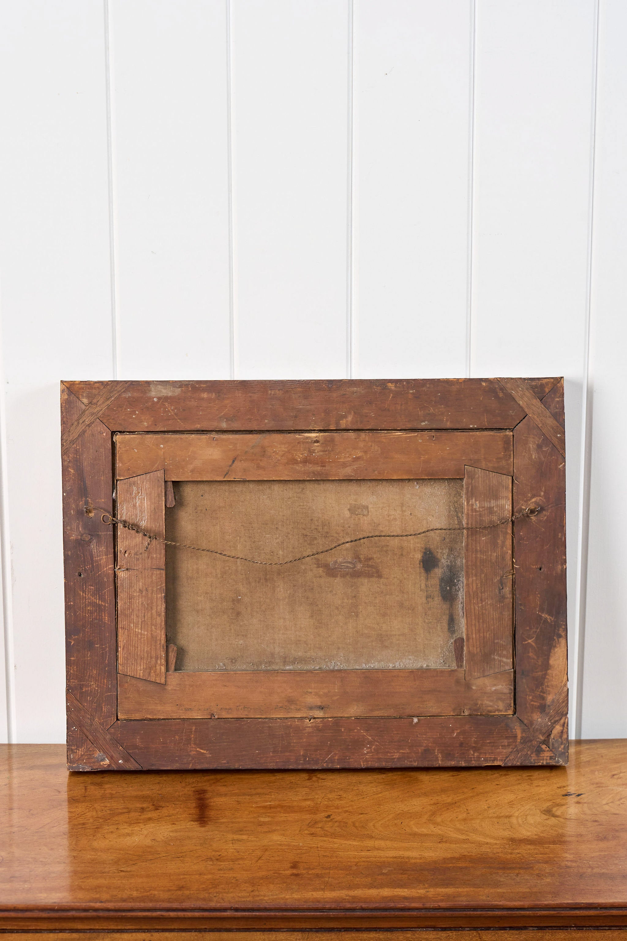 19th Century Original English Ship Oil In Original Maple Frame