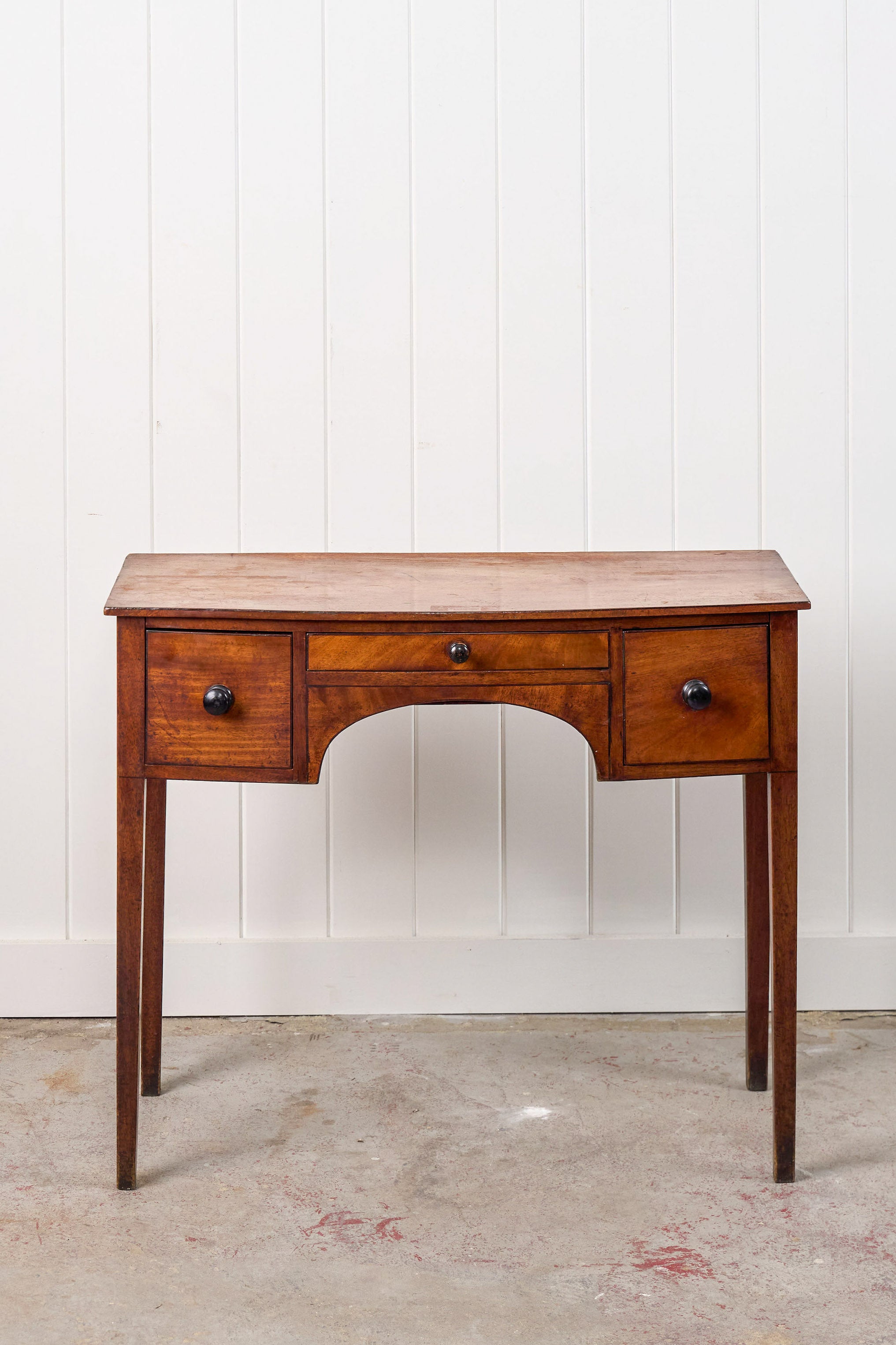 19th Century Three Drawer Mahogany Bowfront Dressing Table