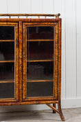 Load image into Gallery viewer, Antique Victorian Tiger Bamboo Glazed Bookcase Cabinet (c. 1870)
