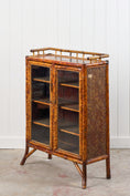 Load image into Gallery viewer, Antique Victorian Tiger Bamboo Glazed Bookcase Cabinet (c. 1870)
