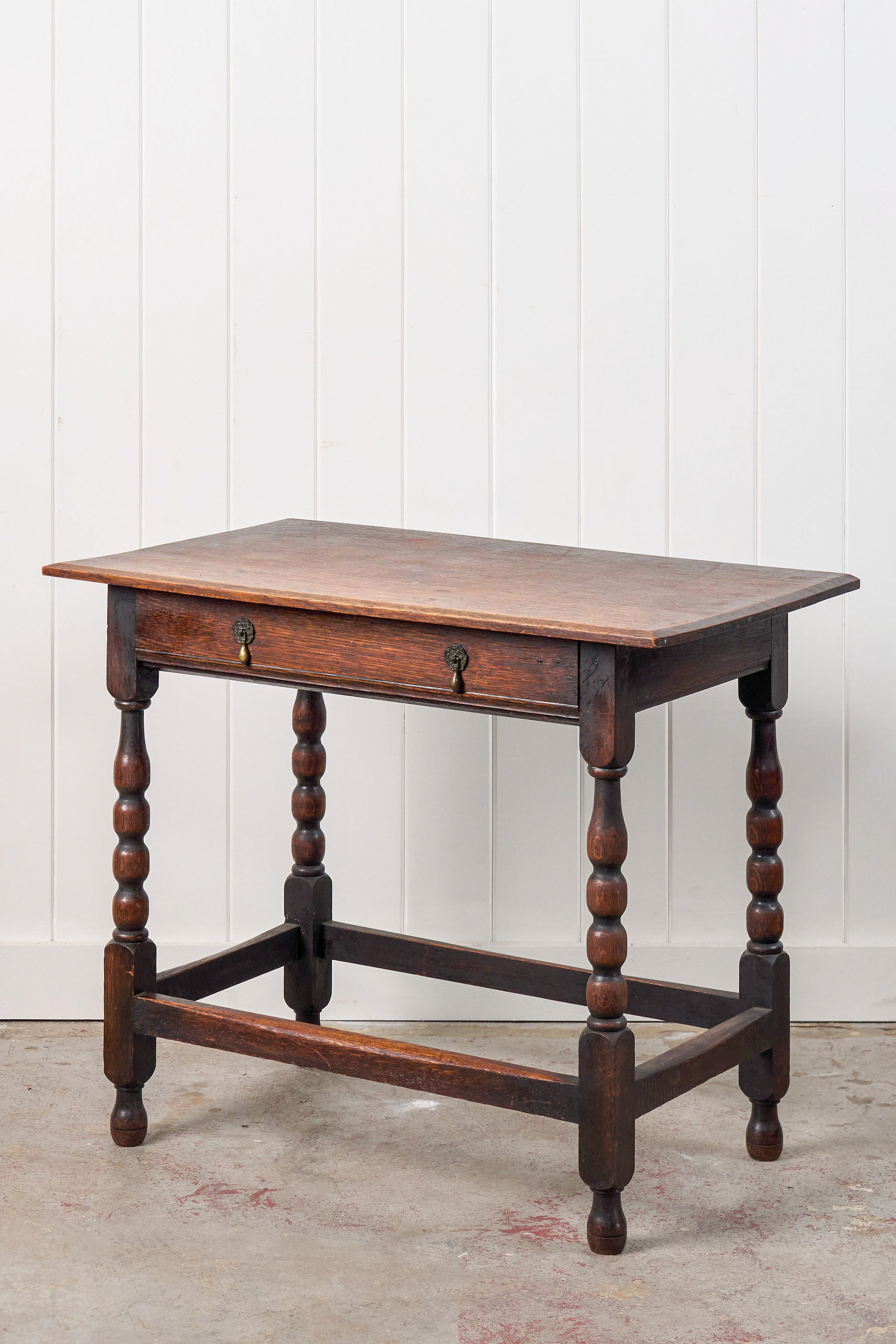 19th Century Oak Bobbin Side Table