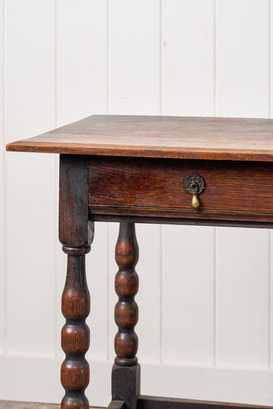 19th Century Oak Bobbin Side Table