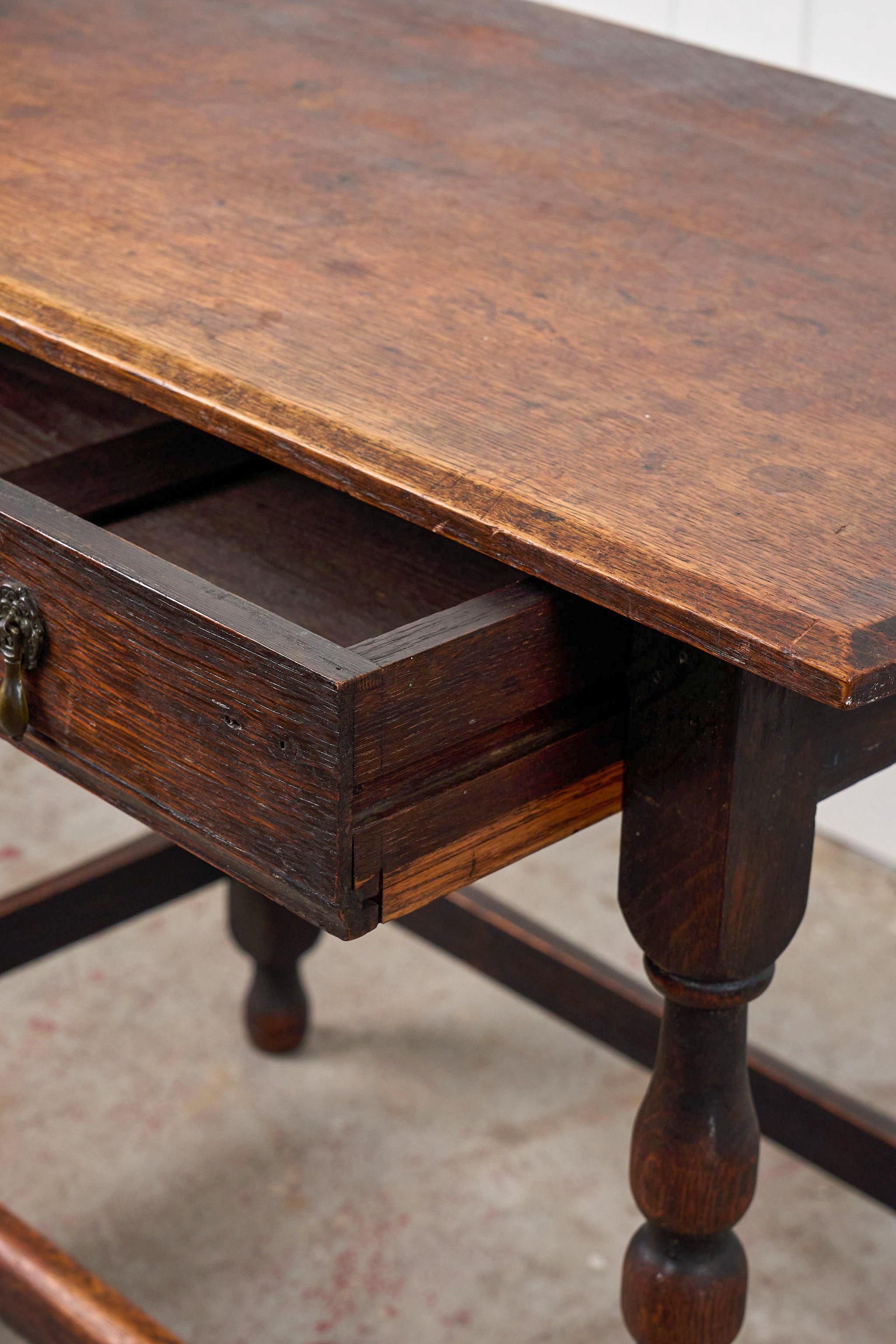 19th Century Oak Bobbin Side Table