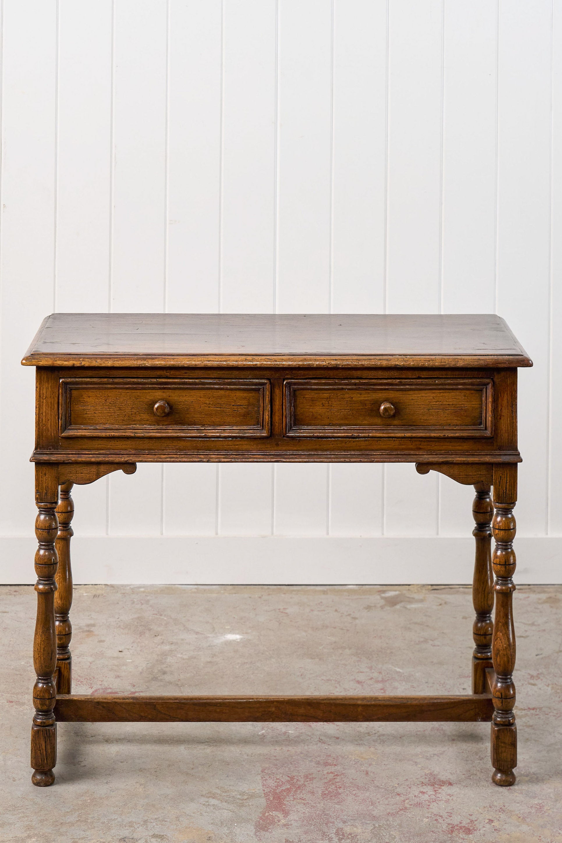 Oak Side Table with Two Drawers