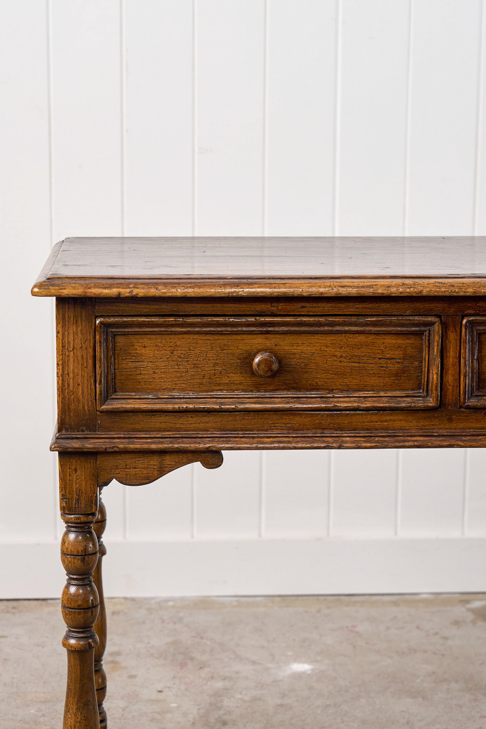 Oak Side Table with Two Drawers