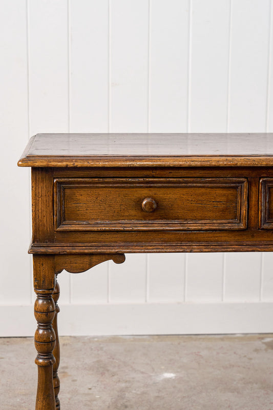 Oak Side Table with Two Drawers