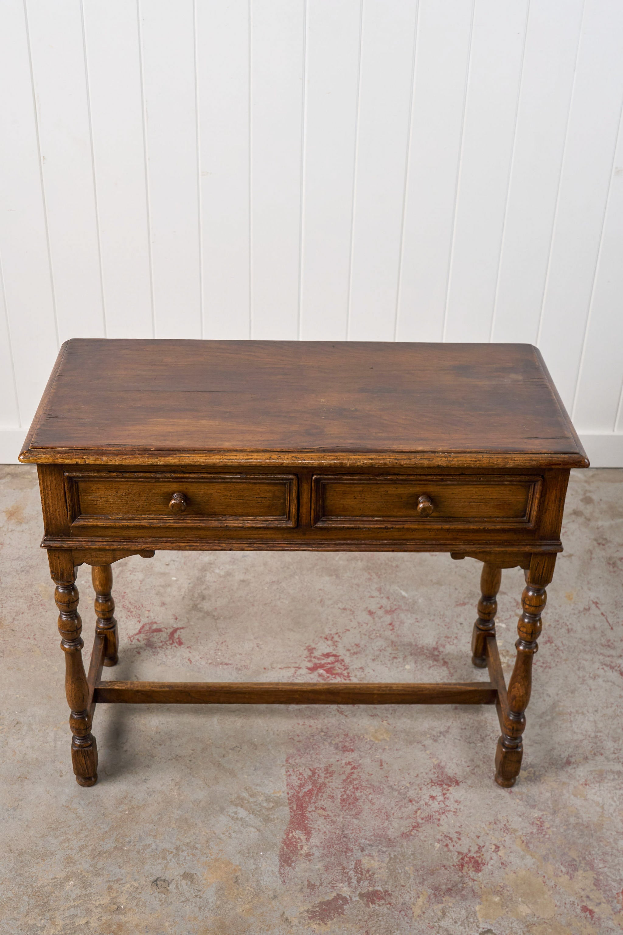 Oak Side Table with Two Drawers