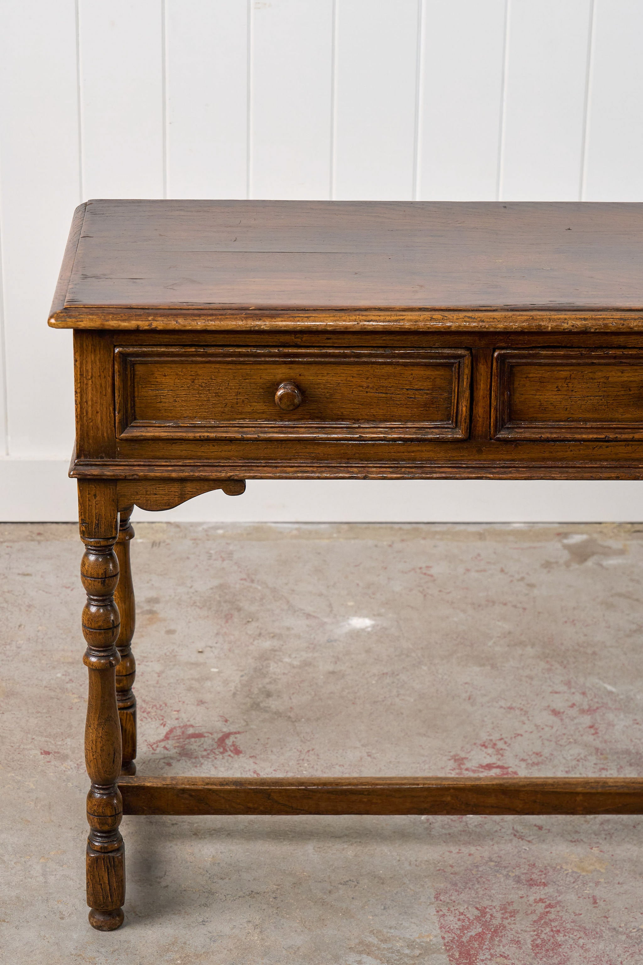 Oak Side Table with Two Drawers