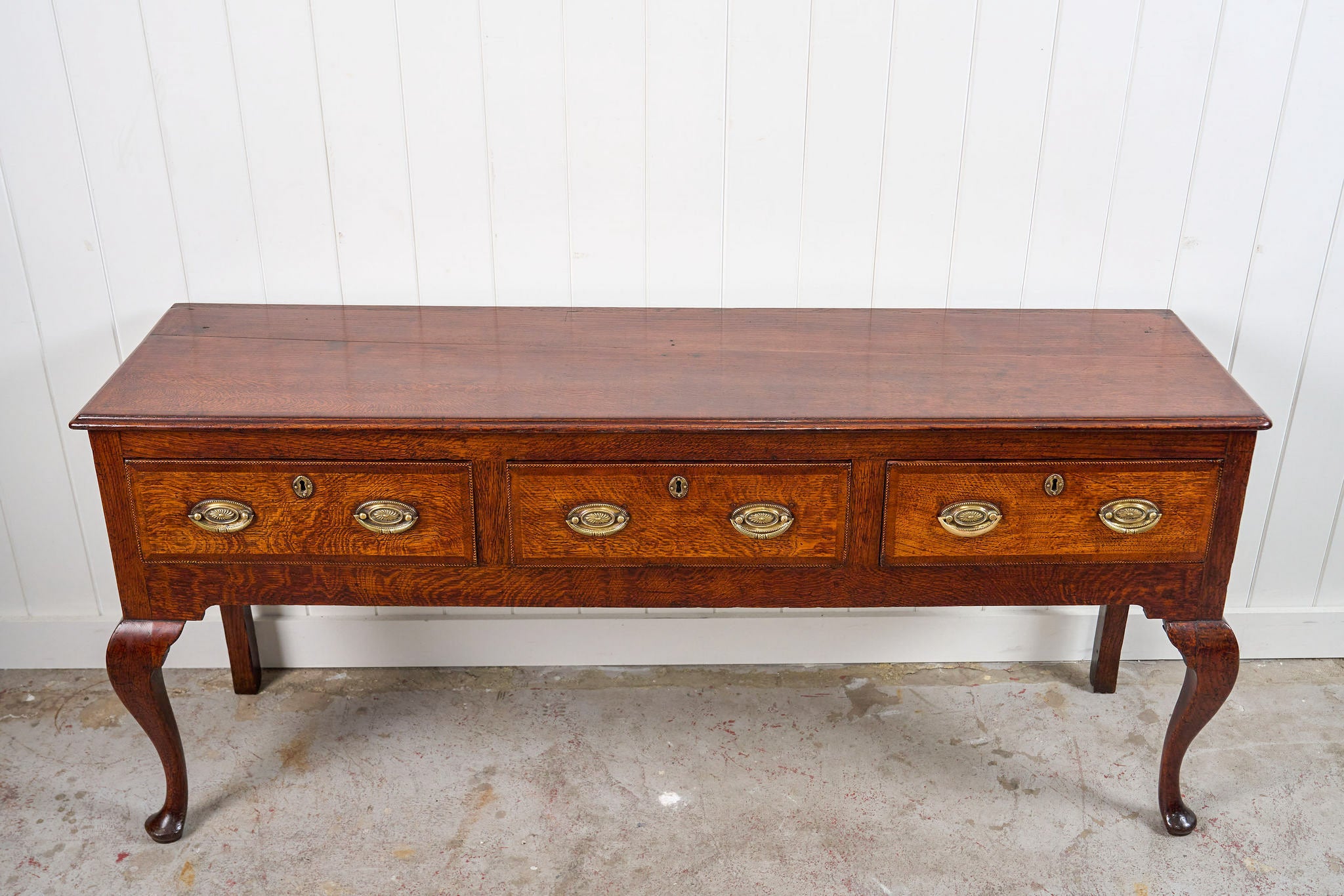 Late 18th Century Tiger Oak Dresser Base / Console (c. 1790)