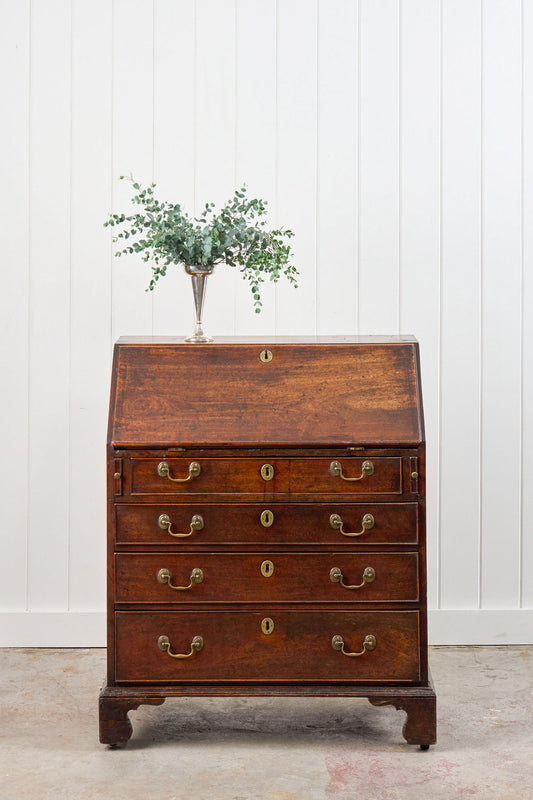 George III Mahogany Bureau with Working Key (c. 1780)