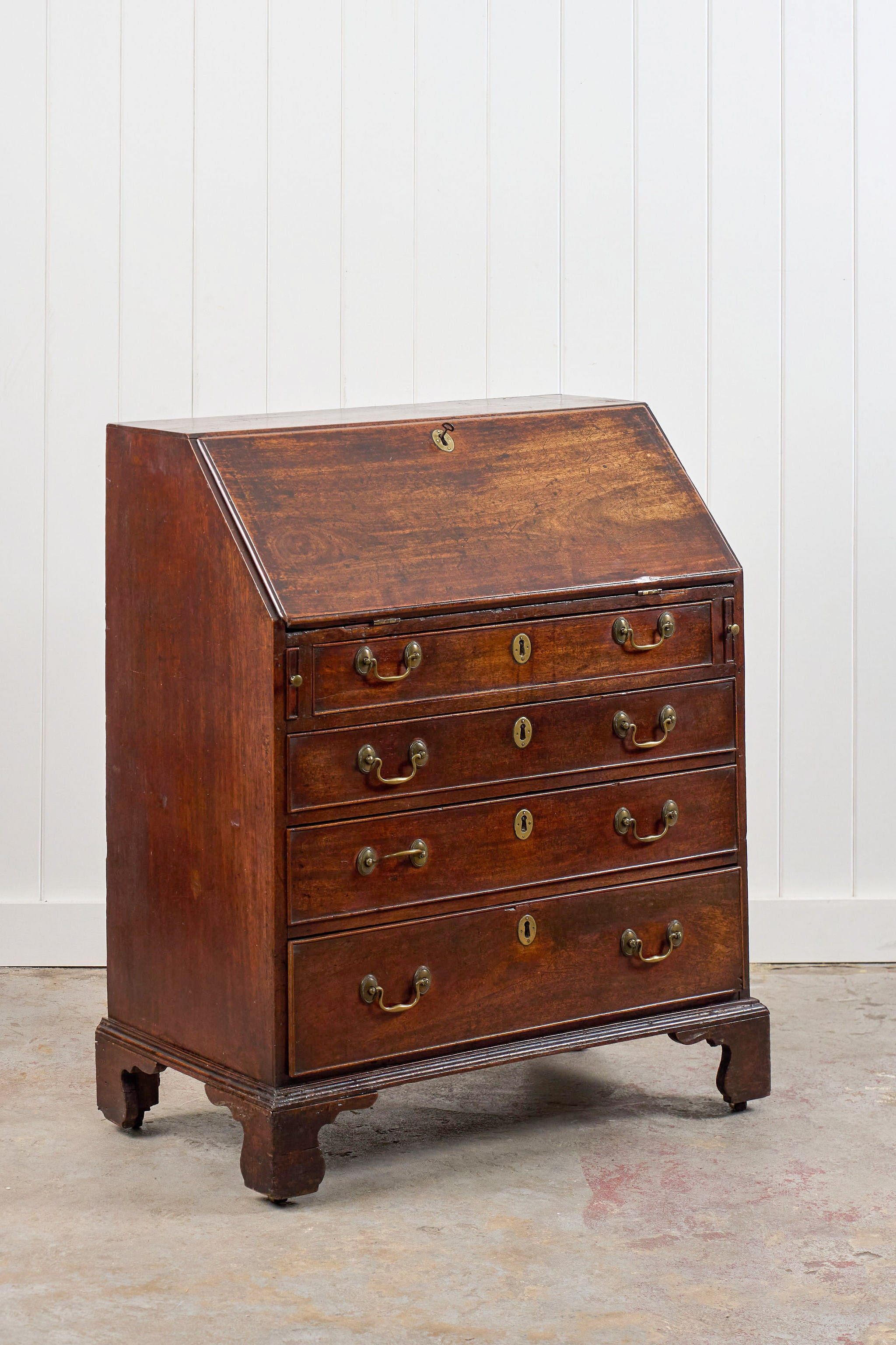 George III Mahogany Bureau with Working Key (c. 1780)