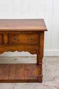 Load image into Gallery viewer, 19th Century English Oak Dresser Base/Console With Scalloped Apron
