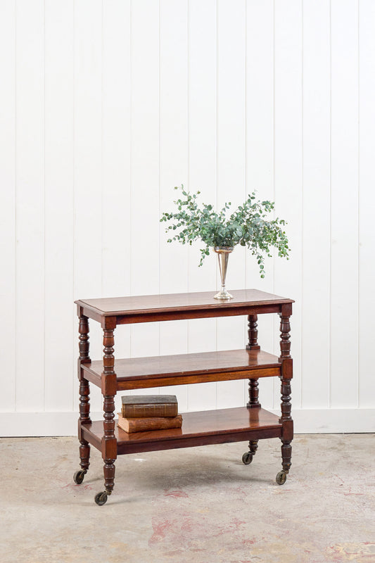 19th Century English Mahogany Trolley on Casters
