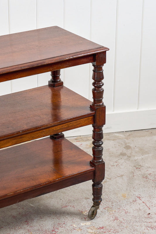 19th Century English Mahogany Trolley on Casters