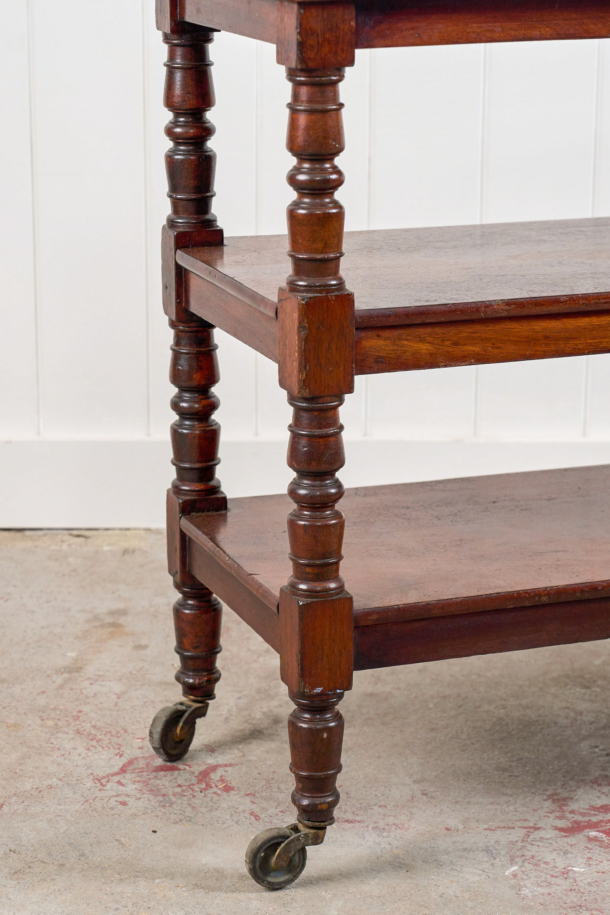 19th Century English Mahogany Trolley on Casters